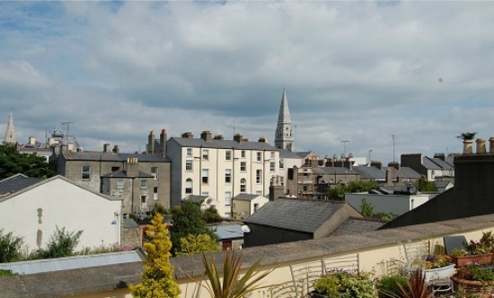 Vista de Dun Laoghaire desde la terraza del colegio
