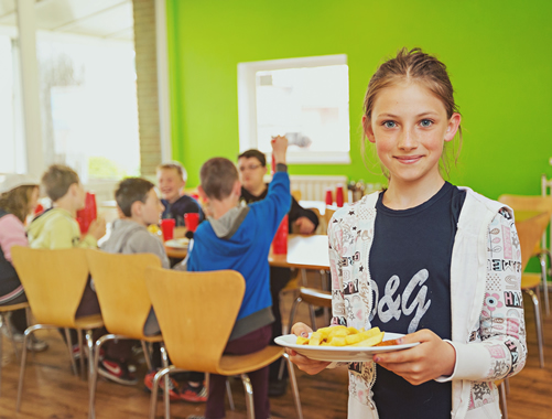 Usando el comedor escolar